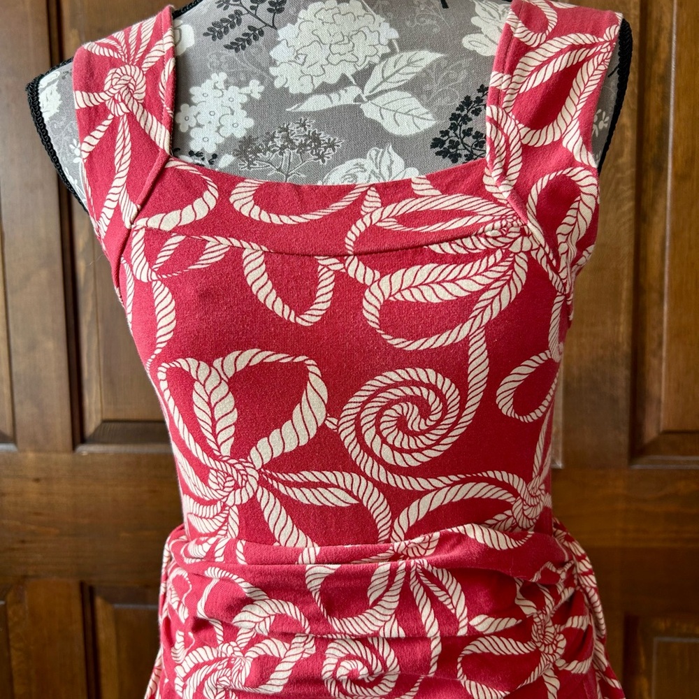 Effie's Heart Red/Orange and Cream Swirl Dress - Picture 2 of 4